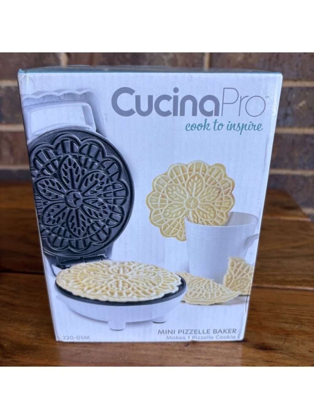 CucinaPro Mini Pizzelle Baker Makes 1 Personal Sized 4" Traditional Italian